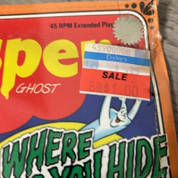 CASPER THE FRIENDLY GHOST WHERE DO YOU HIDE IN A HAUNTED HOUSE 45 RPM RECORD - Picture 5 of 5